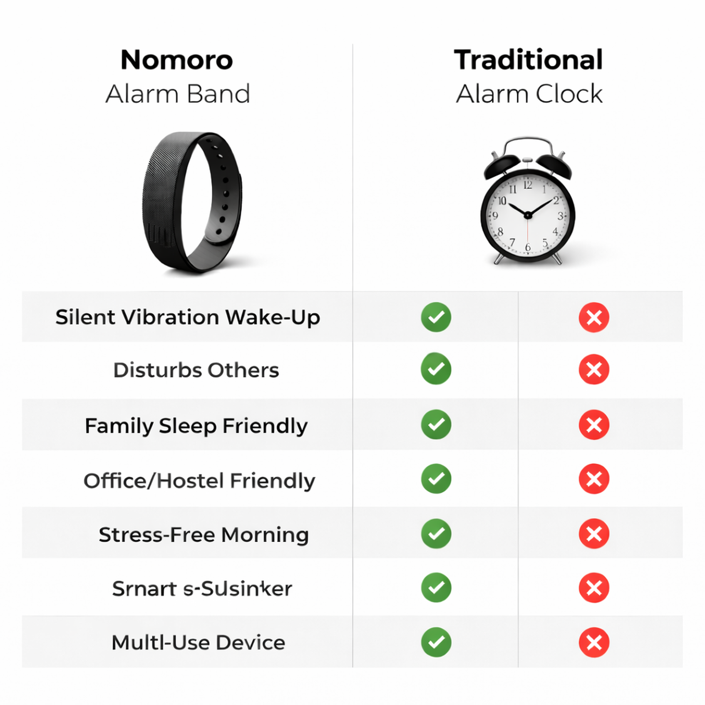Nomoro™Smart Wake Band